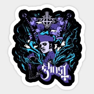 Ghost Retro Neon Purple Sticker